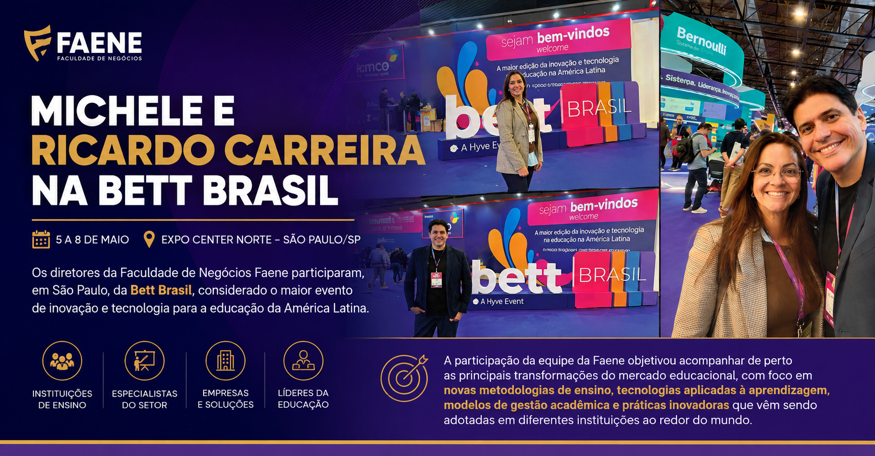 Michele e Ricardo Carreira na Bett Brasil