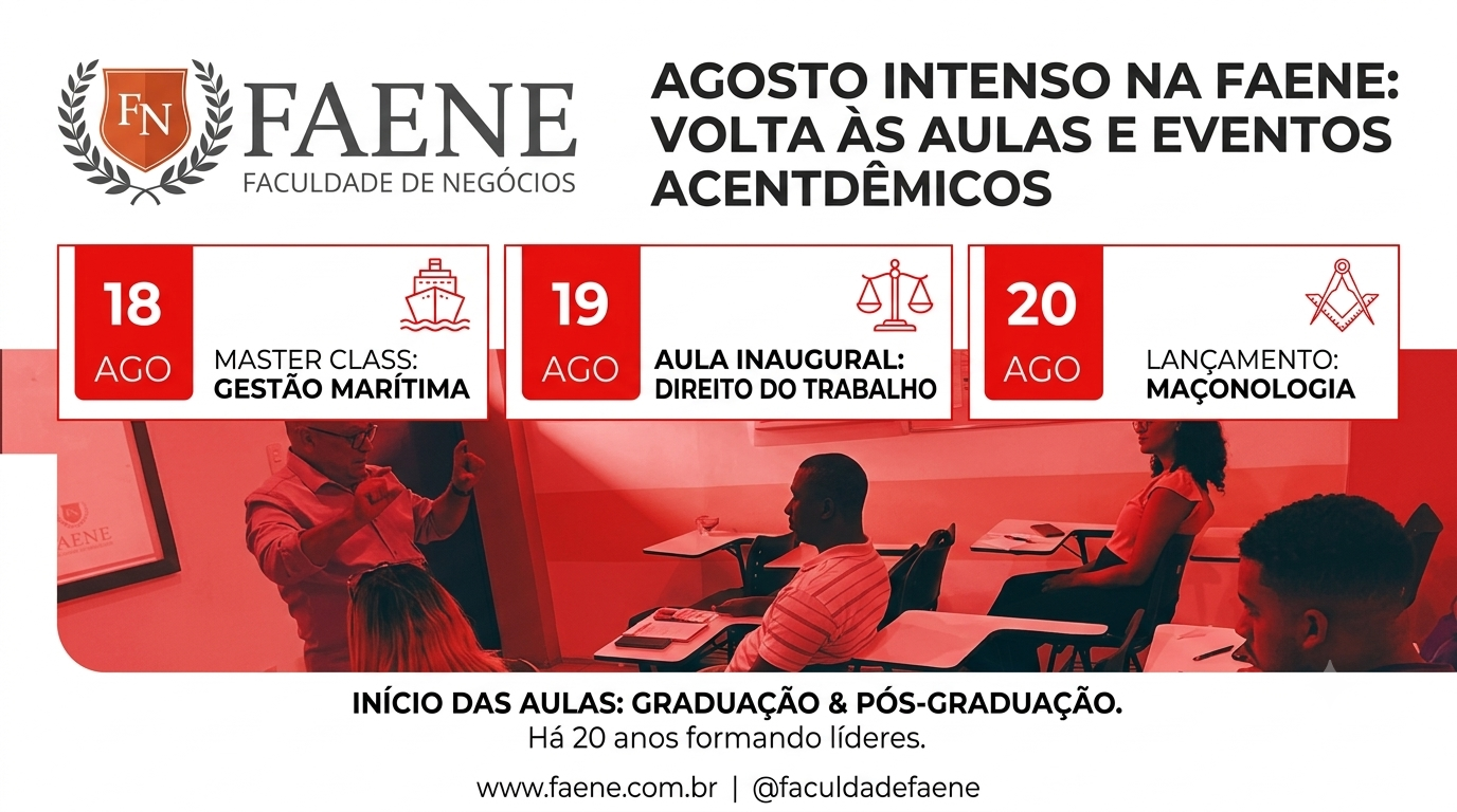 Faene inicia semestre com aulas, master classes e eventos acadêmicos